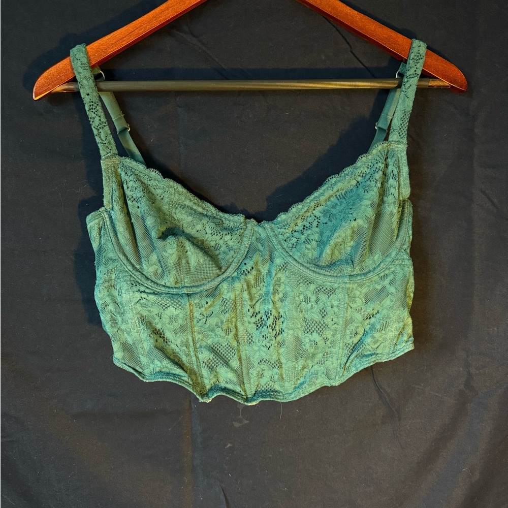 Cropped corset blue/ green top